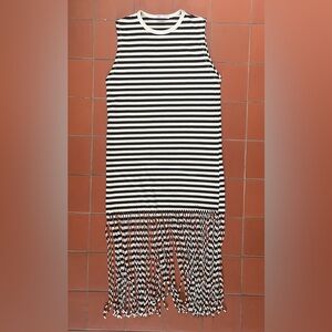 Gently used Zara striped tank dress with fringe size M
